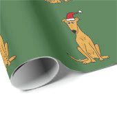 おもしろいなグレイハウンド犬のクリスマスの包装紙 ラッピングペーパー (ロールコーナー)