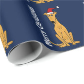 おもしろいなグレイハウンド犬のクリスマスの包装紙 ラッピングペーパー (ロールコーナー)