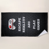 おもしろいなゲーマーの引用文 ビーチタオル (正面)