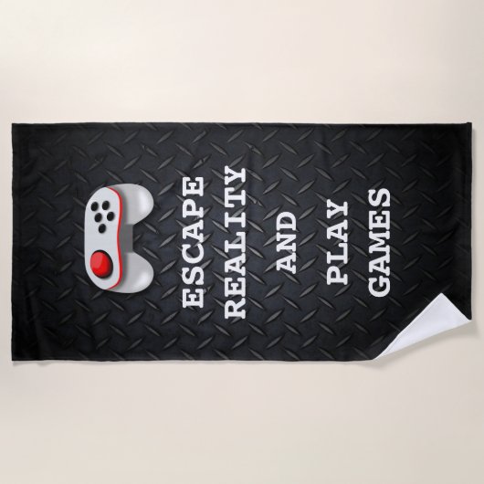 おもしろいなゲーマーの引用文 ビーチタオル (正面)