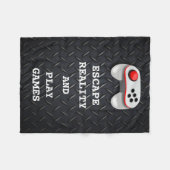 おもしろいなゲーマーの引用文 フリースブランケット (正面(横))