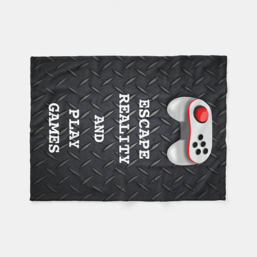 おもしろいなゲーマーの引用文 フリースブランケット (正面(横))