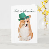 おもしろいなコーギーのセントパトリックの日カード カード (黄色い花)