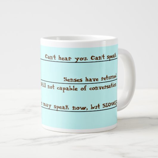 おもしろいなコーヒーはマグを目覚めます ジャンボコーヒーマグカップ (正面右)