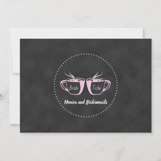 おもしろいなコーヒー黒板の新婦付添人のブランチ 招待状 (裏面)