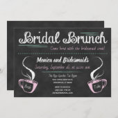 おもしろいなコーヒー黒板の新婦付添人のブランチ 招待状 (正面/裏面)