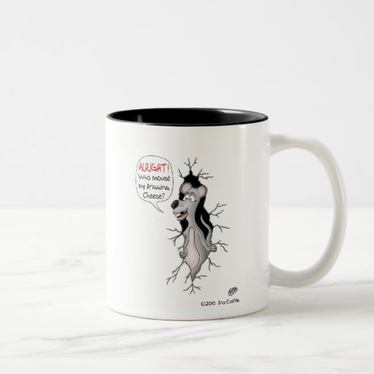 おもしろいなコーヒー・マグ: だれが私のチーズを動かしましたか。 ツートーンマグカップ (右)