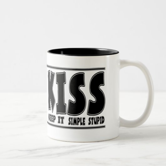 おもしろいなコーヒー・マグ: キスの主義 ツートーンマグカップ (右)