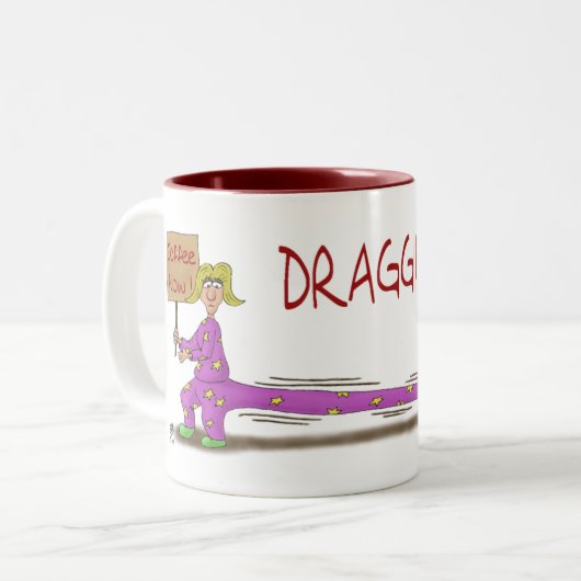 おもしろいなコーヒー・マグ: 抗力お尻の女性 ツートーンマグカップ (正面左)