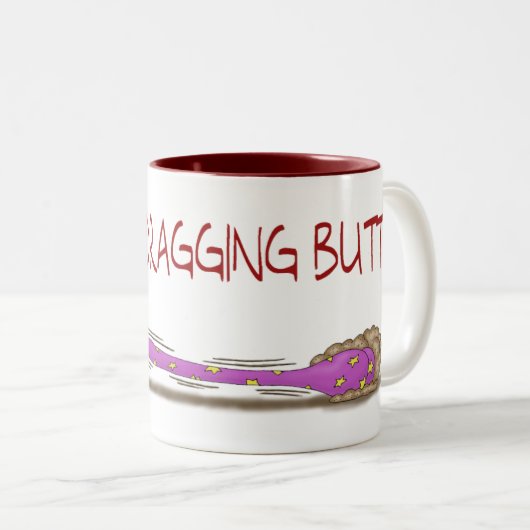 おもしろいなコーヒー・マグ: 抗力お尻の女性 ツートーンマグカップ (正面右)