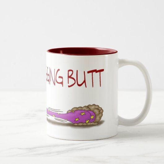 おもしろいなコーヒー・マグ: 抗力お尻の女性 ツートーンマグカップ (右)