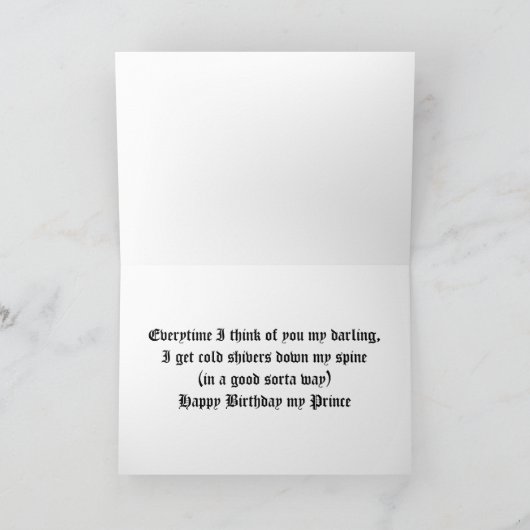 おもしろいなゴシック様式墓地の誕生日 カード (内部)