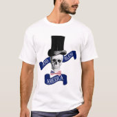 おもしろいなゴシック様式神はアメリカのスカルの入れ墨を賛美します Tシャツ (正面)