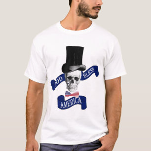 おもしろいなゴシック様式神はアメリカのスカルの入れ墨を賛美します Tシャツ