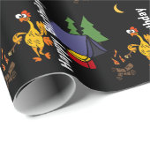 おもしろいなゴム製鶏のキャンプの漫画 ラッピングペーパー (ロールコーナー)