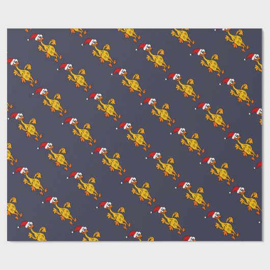 おもしろいなゴム製鶏のクリスマスの漫画 ラッピングペーパー (フラット)