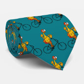 おもしろいなゴム製鶏の乗馬の自転車 ネクタイ (ロール)