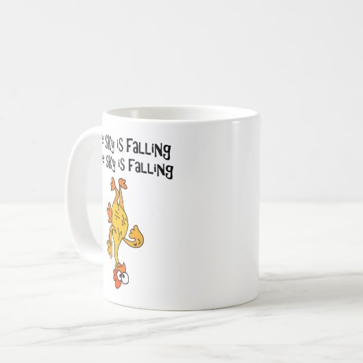 おもしろいなゴム製鶏の空は落ちる漫画です コーヒーマグカップ (正面左)