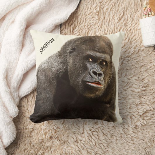 おもしろいなゴリラのカスタムの装飾用クッション クッション (ブランケット)
