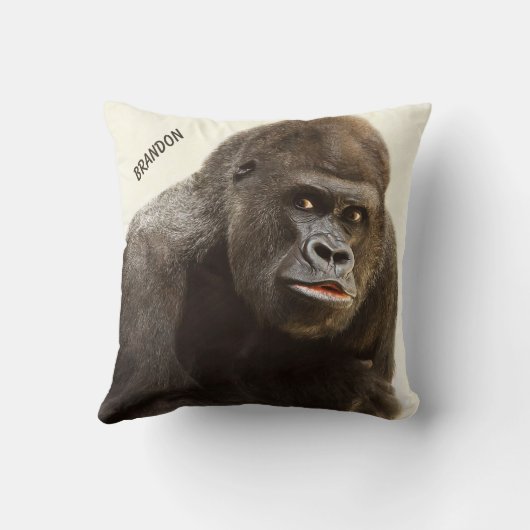 おもしろいなゴリラのカスタムの装飾用クッション クッション (裏面)