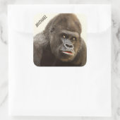 おもしろいなゴリラの名前をカスタムするのステッカー スクエアシール (バッグ)