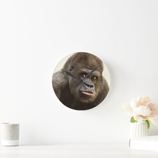 おもしろいなゴリラの柱時計 ラウンド壁時計 (ホーム)