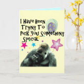 おもしろいなゴリラの誕生日を選ぶ鼻 カード (黄色い花)