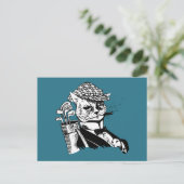 おもしろいなゴルフをする猫 ポストカード (スタンド正面)