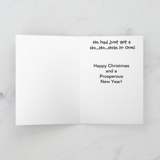 おもしろいなゴルフクリスマスカード- 1つの冗談のサンタの穴 シーズンカード (内部)