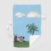 おもしろいなゴルフタオルのホリネズミ及びヤシの木 ゴルフタオル (インサイチュ)