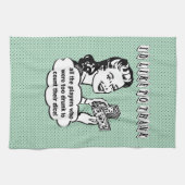 おもしろいなサイコロ-私は感謝していすことを望みます キッチンタオル (横)