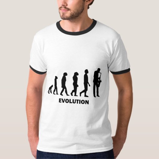 おもしろいなサクソフォーンプレーヤー Tシャツ (正面)