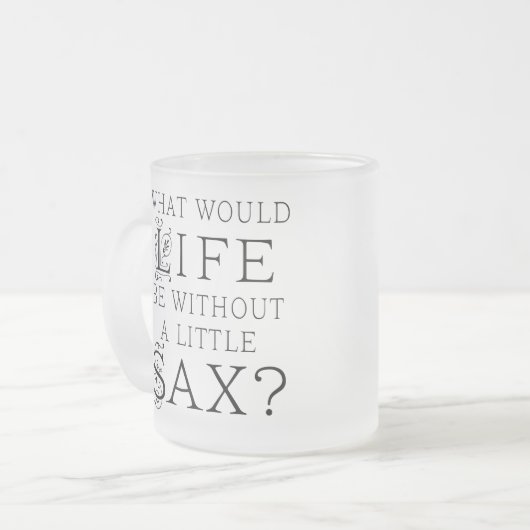 おもしろいなサクソフォーン音楽引用文 フロストグラスマグカップ (正面左)