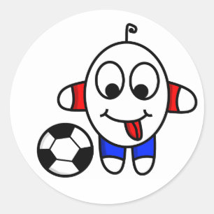 おもしろいなサッカーの男 ラウンドシール