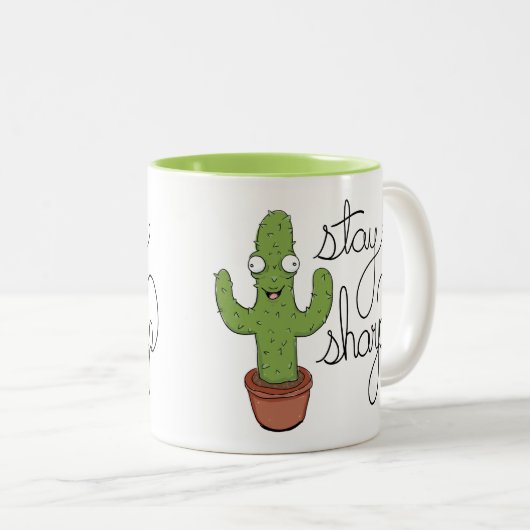 おもしろいなサボテンの滞在の鋭いコーヒー・マグ ツートーンマグカップ (正面右)