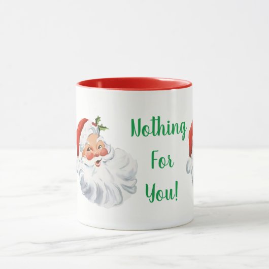 おもしろいなサンタあなたのための何もクリスマスのマグ マグカップ (中央)