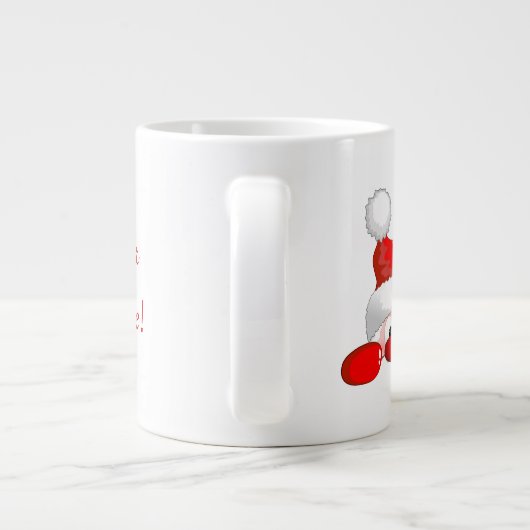 おもしろいなサンタおよびトナカイの漫画のマグ ジャンボコーヒーマグカップ (裏面)