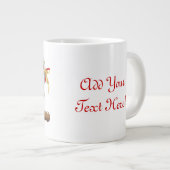 おもしろいなサンタおよびトナカイの漫画のマグ ジャンボコーヒーマグカップ (正面右)