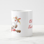 おもしろいなサンタおよびトナカイの漫画のマグ ジャンボコーヒーマグカップ (正面)