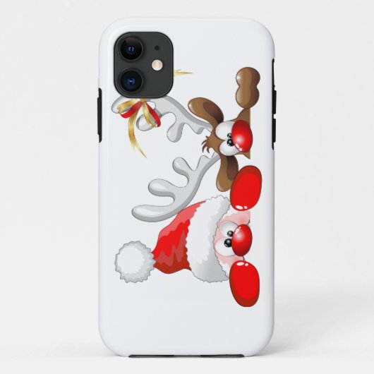 おもしろいなサンタおよびトナカイの漫画のiPhone 5つのケース Case-Mate iPhoneケース (裏面)