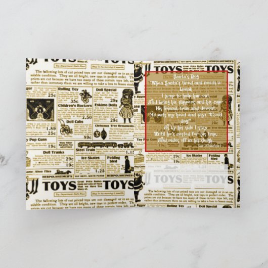 おもしろいなサンタおよび彼の犬のクリスマスカード シーズンカード (内部)