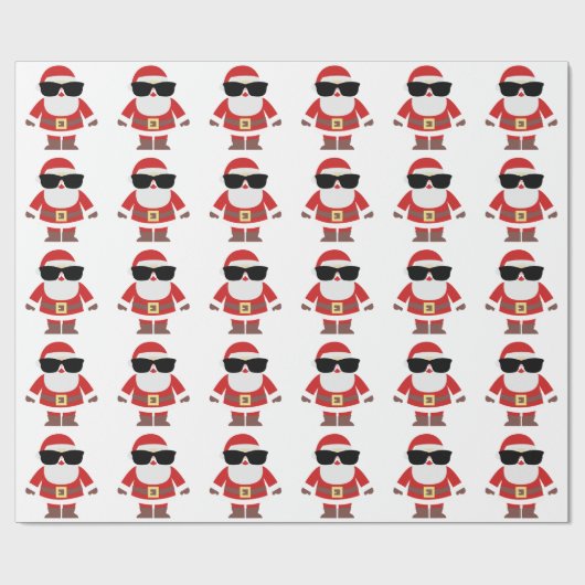 おもしろいなサンタのクリスマスのテーマ ラッピングペーパー (フラット)