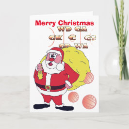 おもしろいなサンタのネットボールのクリスマスの挨拶 シーズンカード
