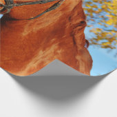 おもしろいなサンタの帽子の馬のクリスマス ラッピングペーパー (角)