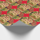 おもしろいなサンタの落書き犬のクリスマスの覆い ラッピングペーパー (角)