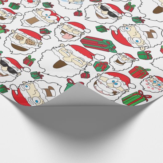 おもしろいなサンタクロースのクリスマスのギフト用包装紙 ラッピングペーパー (角)
