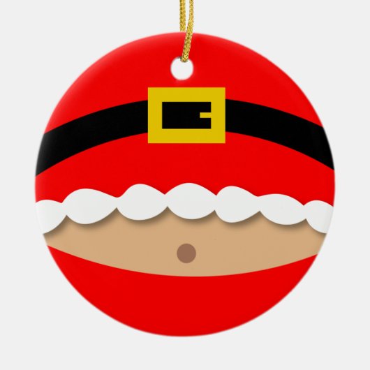 おもしろいなサンタクロースのスーツのオーナメント セラミックオーナメント (正面)