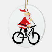 おもしろいなサンタクロースの乗馬の自転車のクリスマスの芸術 セラミックオーナメント (左)