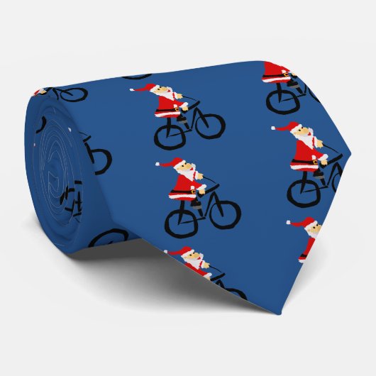 おもしろいなサンタクロースの乗馬の自転車のクリスマスの芸術 ネクタイ (ロール)