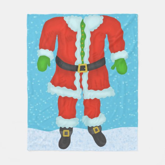 おもしろいなサンタクロースの体のノベルティのクリスマスの休日 フリースブランケット (正面)